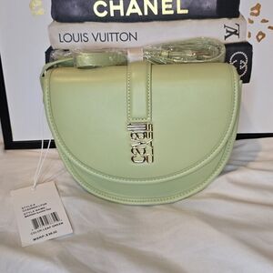 Cavalli Class Half Moon Chartreuse Crossbody Bag New In Package